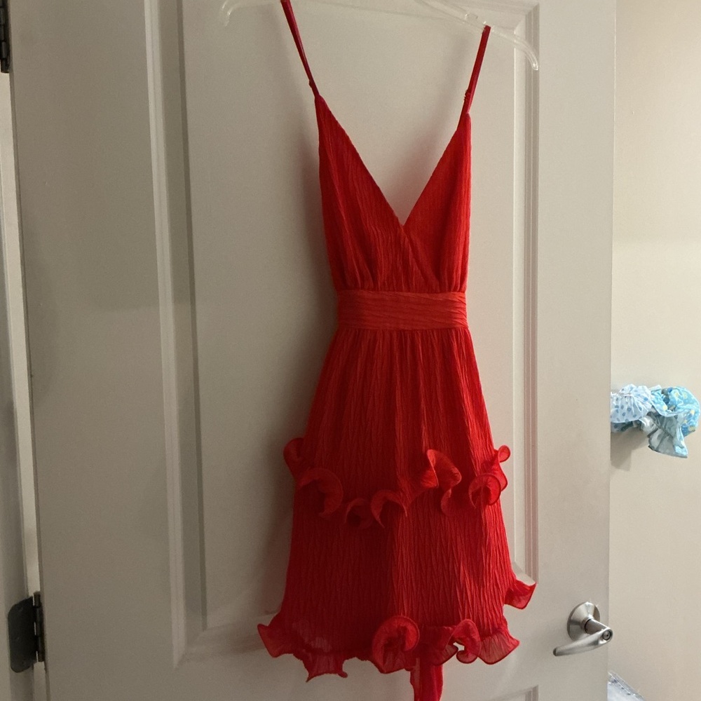 Red Ruffle Dress - Picture 2 of 4